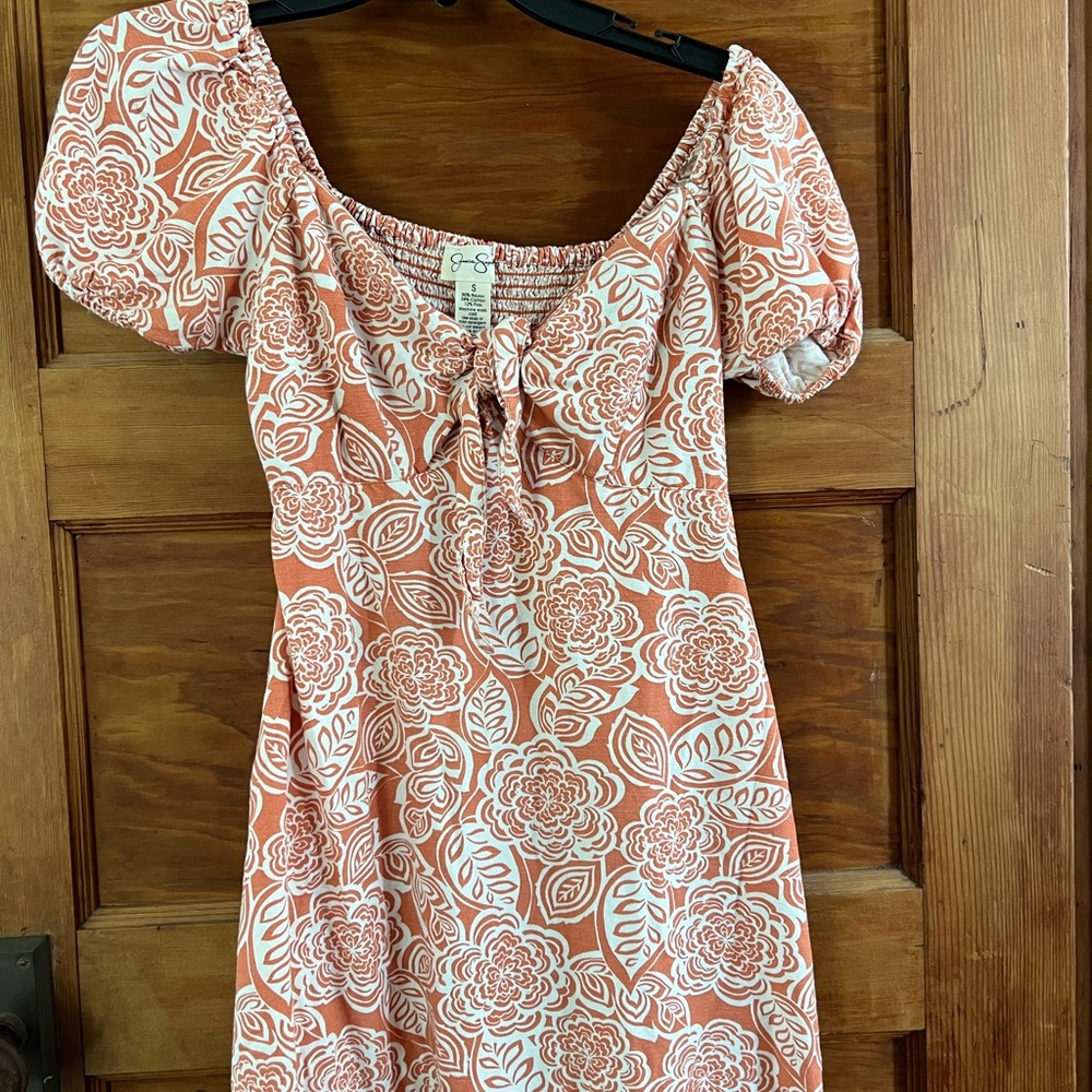 Jessica Simpson Floral Mini Dress - Orange and White
